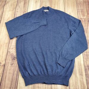 Piattelli Sweater Mens‎ Large Blue Adult Casual 100% Wool Pullover Italy